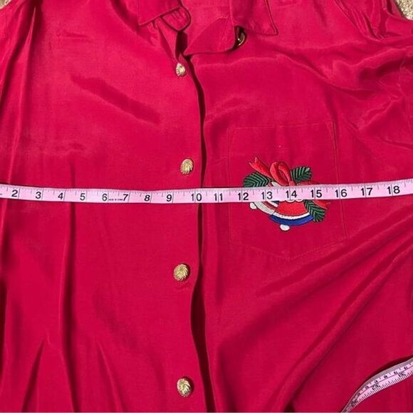 Vintage R & M Richards by Karen Kwong Red Christmas Long sleeve button up Sz 10 - Picture 9 of 9